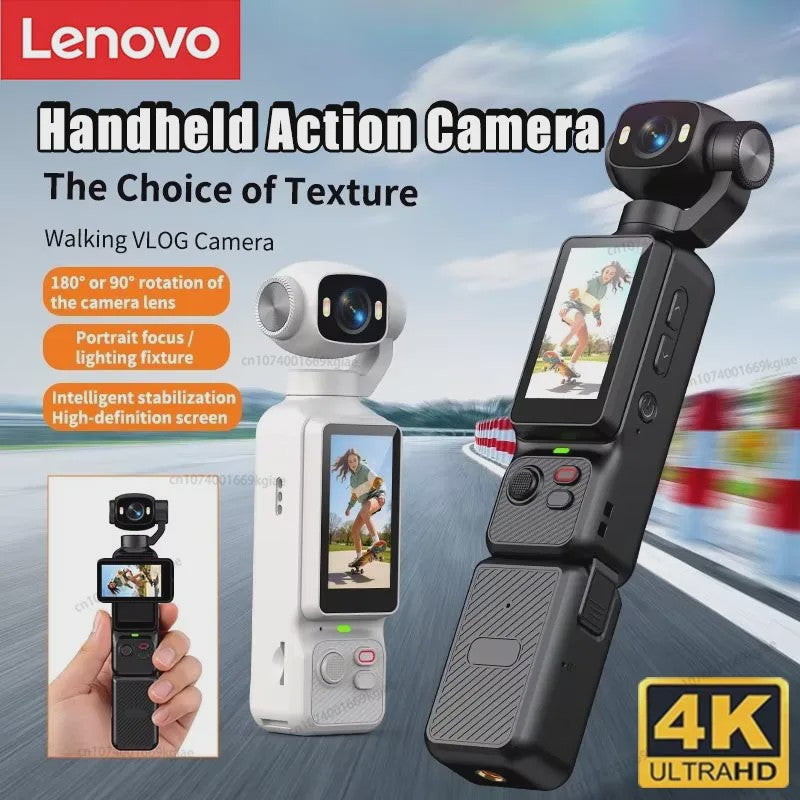 4K Handheld Gimbal Actiecamera met 180° Draaibare Lens - Anti-shake Pocket Vlog Camera