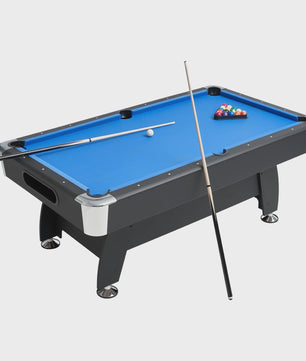 7ft Pooltafel Blauw Laken - Draagbaar & Stabiel met Complete Accessoireset