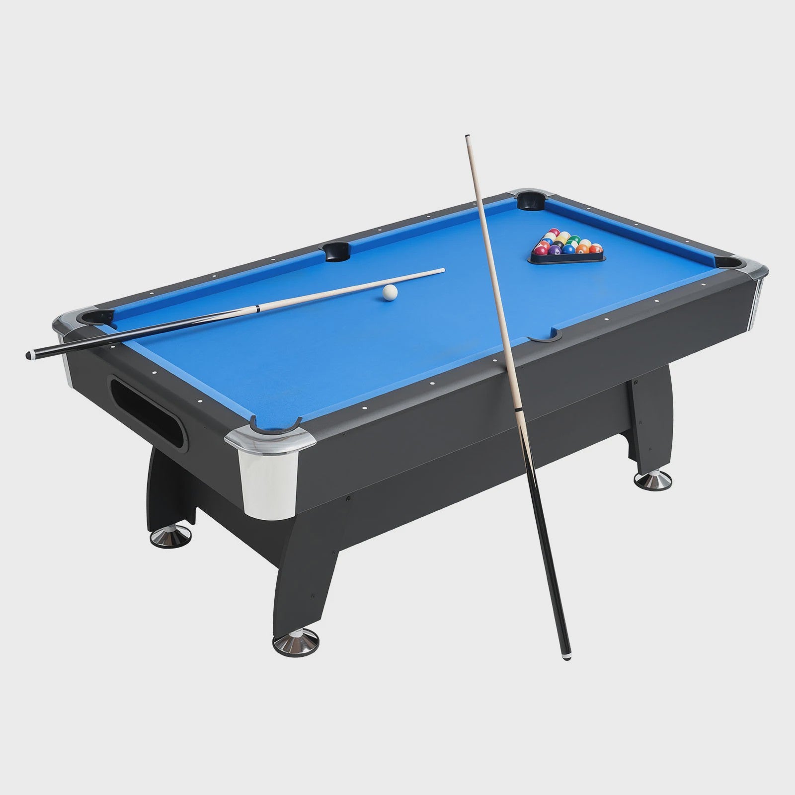 7ft Pooltafel Blauw Laken - Draagbaar & Stabiel met Complete Accessoireset