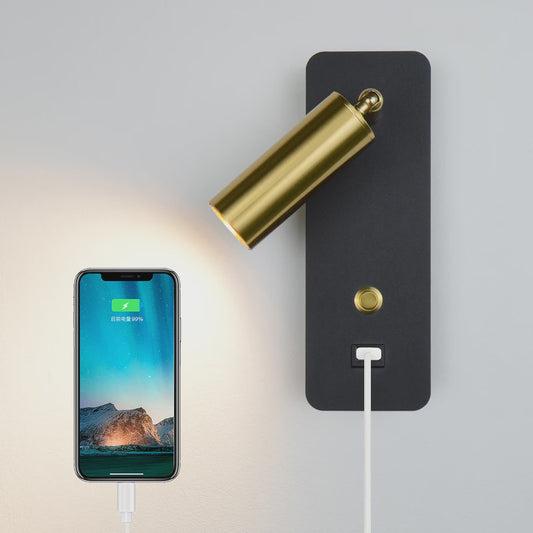 Moderne LED Wandlamp 7W met USB-poort en Schakelaar - Scandinavisch Design voor Slaapkamer & Woonkamer