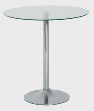 Ronde Eettafel met Glazen Tafelblad - Compact voor 2 Personen