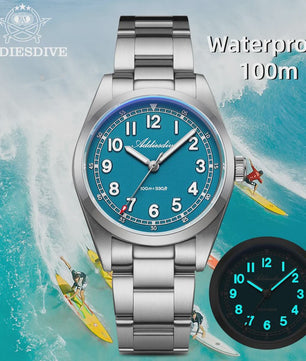 ADDIESDIVE Luxe Heren Quartz Horloge - 100m Waterdicht, Saffierglas & BGW9 Lume (AD2521)