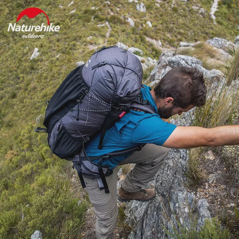 Naturehike Rock Rugzak 60L - Ultralicht, Waterdicht, met Frame & Regenhoes voor Hiking & Outdoor