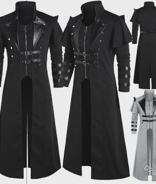 Lange Steampunk Jas voor Heren - Middeleeuws Gothic Piraat Kostuum
