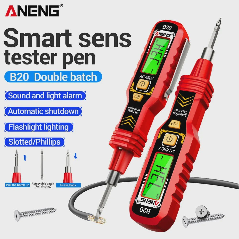 ANENG B20 Spanningsmeter & Schroevendraaier Pen - Dubbelzijdig, Digitaal Display