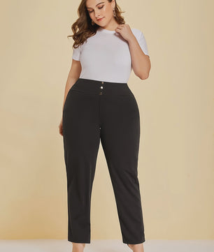 Dames Plus Size Gebreide Pantalon met Split - Comfortabel & Stijlvol voor Herfst/Winter