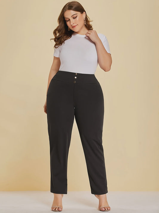 Dames Plus Size Gebreide Pantalon met Split - Comfortabel & Stijlvol voor Herfst/Winter