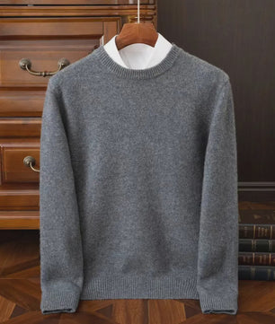Heren Kasjmier Trui met Ronde Hals - Losse Pasvorm, Oversized - Herfst/Winter Collectie