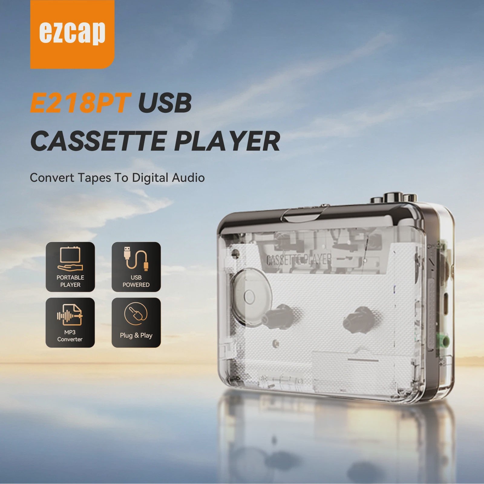 Draagbare Cassette Speler & MP3 Converter - USB Opname & Radio Functie