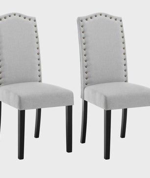 Set van 2 Gestoffeerde Eetkamerstoelen met Hoge Rugleuning - Stijlvol Design voor Woonkamer, Keuken of Hotel