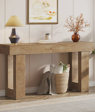 Landelijke Console Tafel 160 cm - Houten Halmeubel voor Achter de Bank