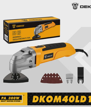 DEKO DKOM40LD1 Multifunctionele Oscillerende Tool - 300W, Variabele Snelheid voor Houtbewerking & DIY