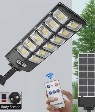 Krachtige Solar Buitenlamp met Bewegingssensor - LED Tuinverlichting