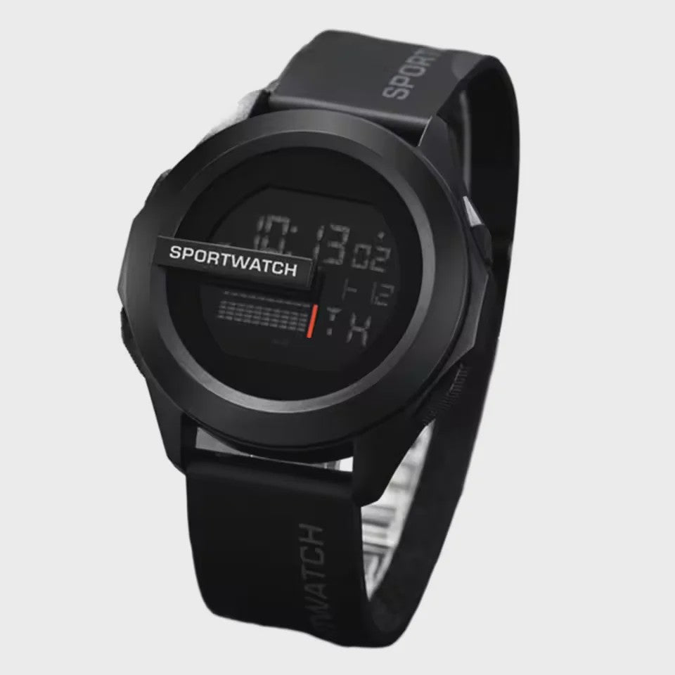 Sportief Heren Horloge: Digitaal LED Alarm & Stopwatch, Waterdicht Fitness Horloge