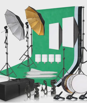 Professionele Fotostudio Softbox Verlichtingskit met Achtergrondframe en Backdrops