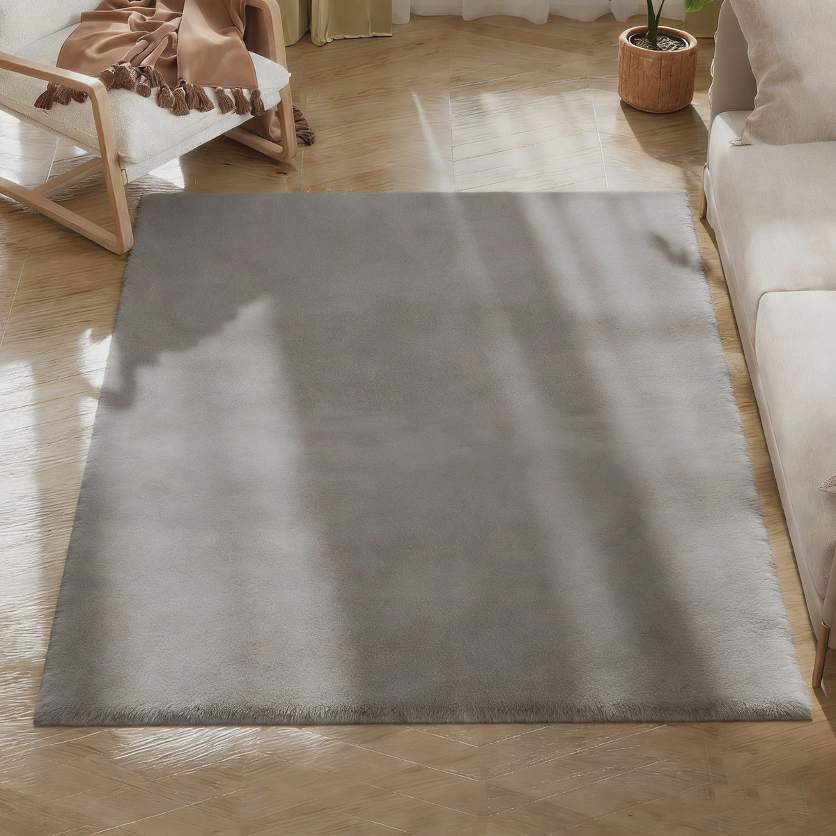 HOMCOM carpet salon 160x120 cm long-haired carpet, machine washable, non-slip, fake fur, for living room, bedroom to