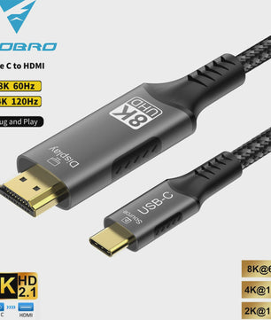 USB-C naar HDMI Kabel 8K 60Hz 4K 120Hz - Adapter voor MacBook, iPad & TV
