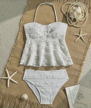 Zwemset Meisjes 2-delig Effen Kleur Tankini Badpak voor 8-16 Jaar - Zomer Strand Outfit