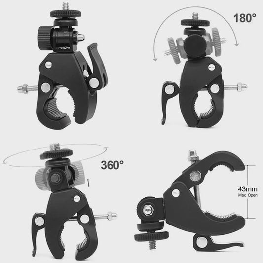 Universele Klemhouder met 360° Rotatie voor Camera's en Fietssturen