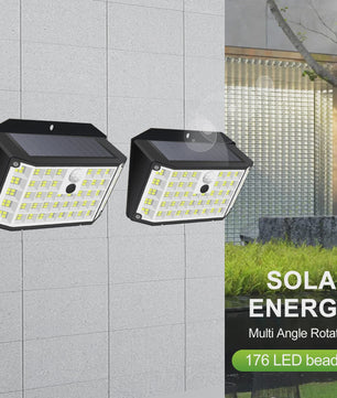 Solar Buitenlamp met Bewegingssensor - 176 LED, IP65 Waterdicht, 3 Modi
