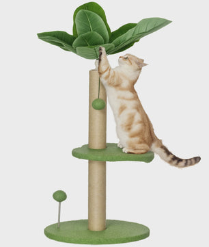Kattenboom 83 cm met Krabpaal, Speelballetjes en Pluche Platformen