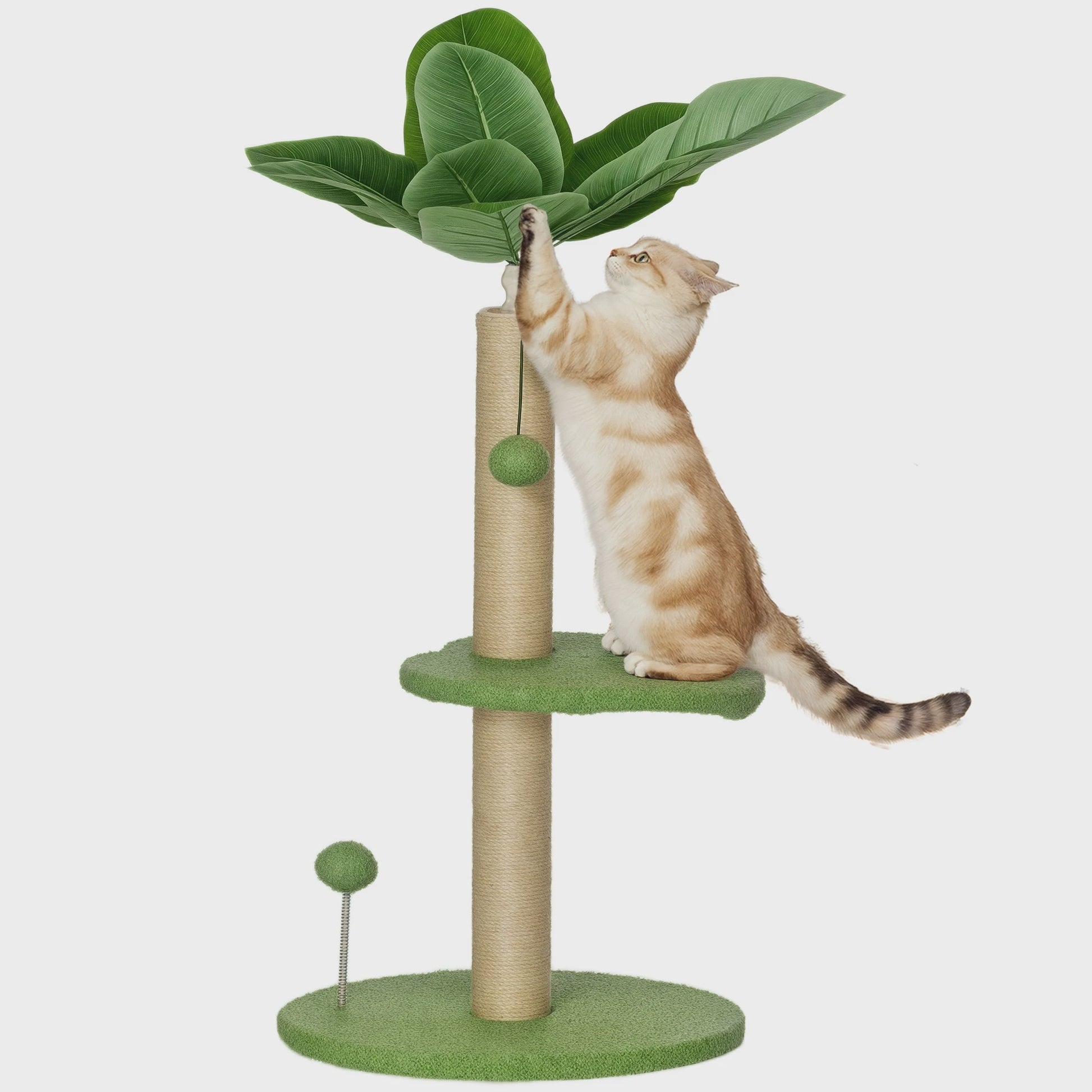 Kattenboom 83 cm met Krabpaal, Speelballetjes en Pluche Platformen