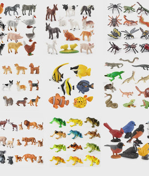 Plastic Dieren Speelgoed Collectie: Zee, Land & Insecten Miniatuur Set voor Kinderen