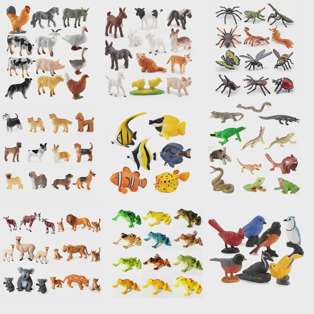 Plastic Dieren Speelgoed Collectie: Zee, Land & Insecten Miniatuur Set voor Kinderen