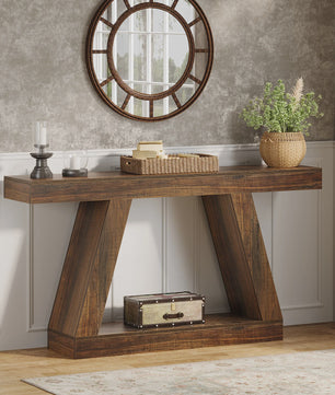 Industriële Console Tafel 55-Inch Rustiek Hout - Entree & Woonkamer