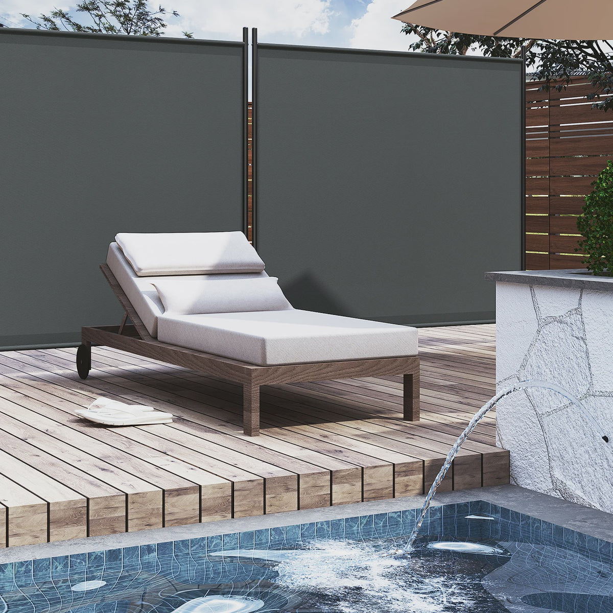 WOLTU Vrijstaande Schermwand 180x177cm - Privacy, Zon- en Windbescherming voor Buiten en Binnen