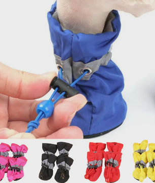 Waterdichte Hondenschoenen (4 stuks) - Anti-slip Schoenjes voor Kleine Honden en Katten
