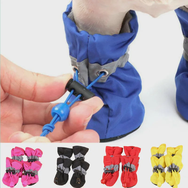 Waterdichte Hondenschoenen (4 stuks) - Anti-slip Schoenjes voor Kleine Honden en Katten