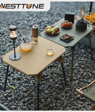 WESTTUNE Ultralichte Opvouwbare Campingtafel - Dubbel Doel, Draagbaar & Verstelbaar voor Buitenactiviteiten