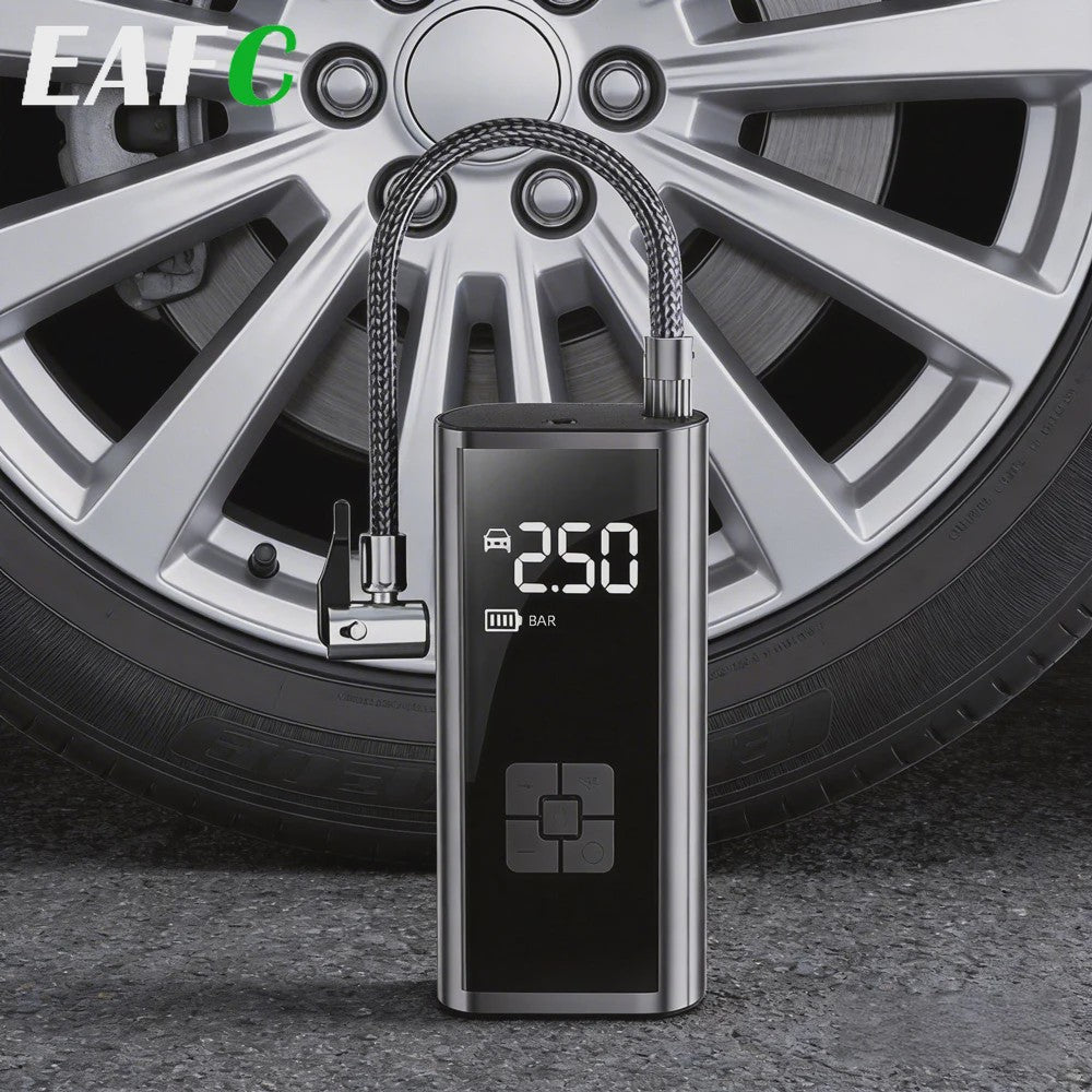 EAFC Draagbare Elektrische Fietspomp - Digitale Bandenpomp voor Auto, Fiets, Motor & Ballen