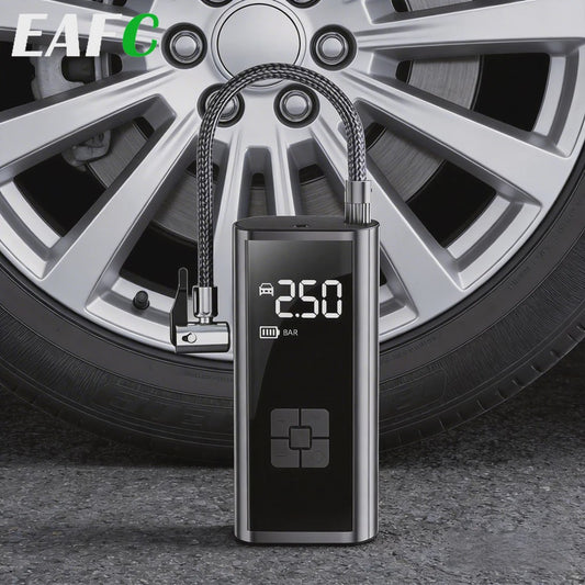 EAFC Draagbare Elektrische Fietspomp - Digitale Bandenpomp voor Auto, Fiets, Motor & Ballen