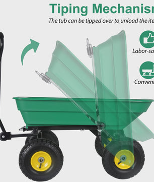 Robuuste Transportkar met Kantelfunctie - Ideaal voor Tuin, Camping & Strand