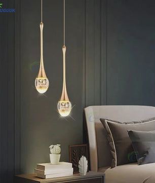 Moderne Druppel Kristal Hanglamp met Bubbel Effect - Sfeervolle Verlichting voor Keuken, Eettafel en Woonkamer