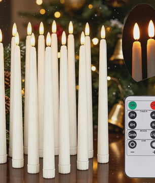 Set van 10 LED Kaarsen met Afstandsbediening - 28cm Vlamloze Kaarsen met Timer