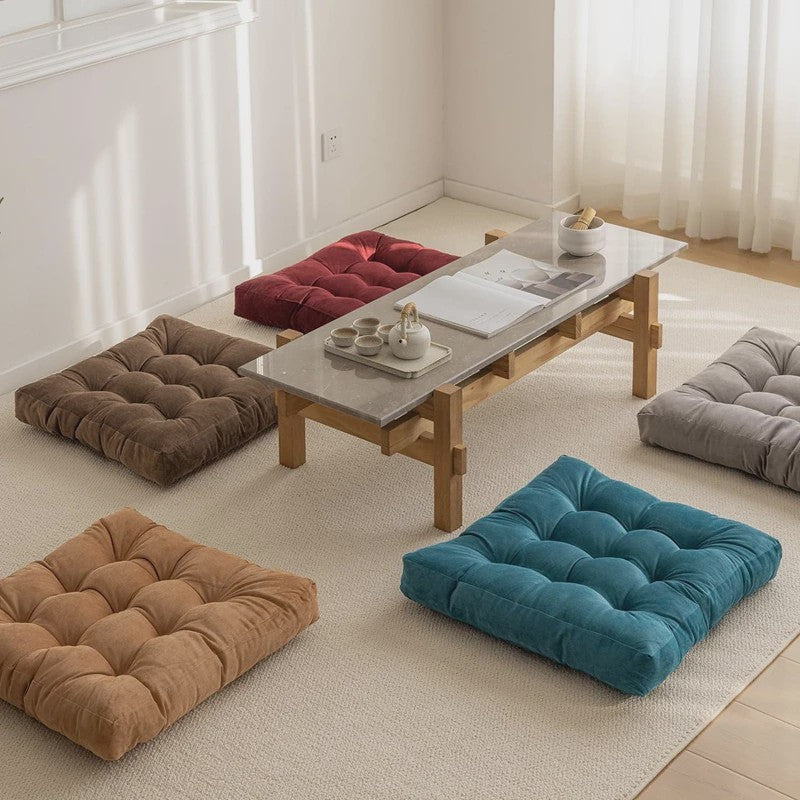 Comfortabel Vierkant Vloerkussen - Dikke Zachte Zitmat voor Meditatie, Yoga & Ontspanning