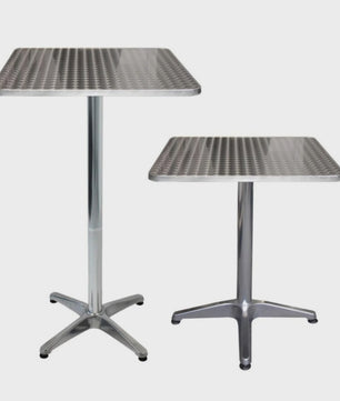 Aluminium Bistrotafel 60x60cm - In Hoogte Verstelbaar (70-110cm) - Buiten Gebruik
