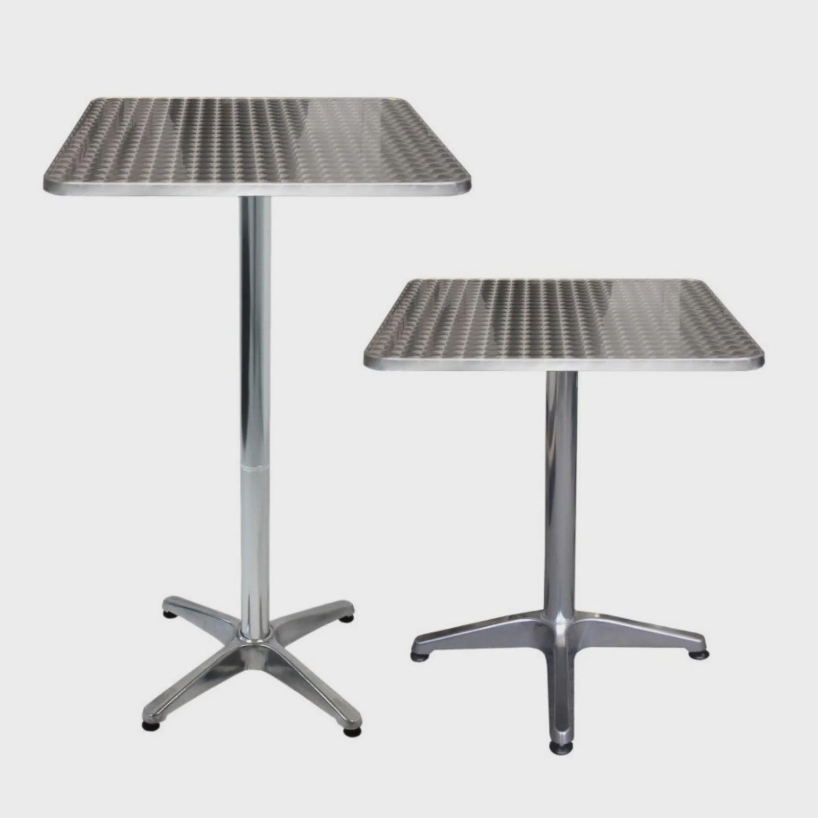 Aluminium Bistrotafel 60x60cm - In Hoogte Verstelbaar (70-110cm) - Buiten Gebruik