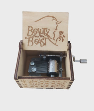 Houten Muziekdoos met Antiek Carved Design - Hand Cranked Melodie voor Cadeau & Decoratie
