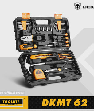 DEKO 62-delige Gereedschapskist: Complete Set voor Huis, Tuin & Auto