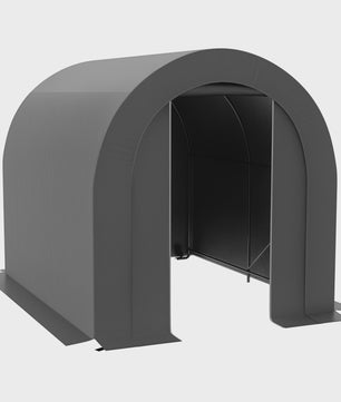 Outsunny Tuintent Opslag Garage voor Fietsen - PE & Metaal - Grijs 2.4x1.8m