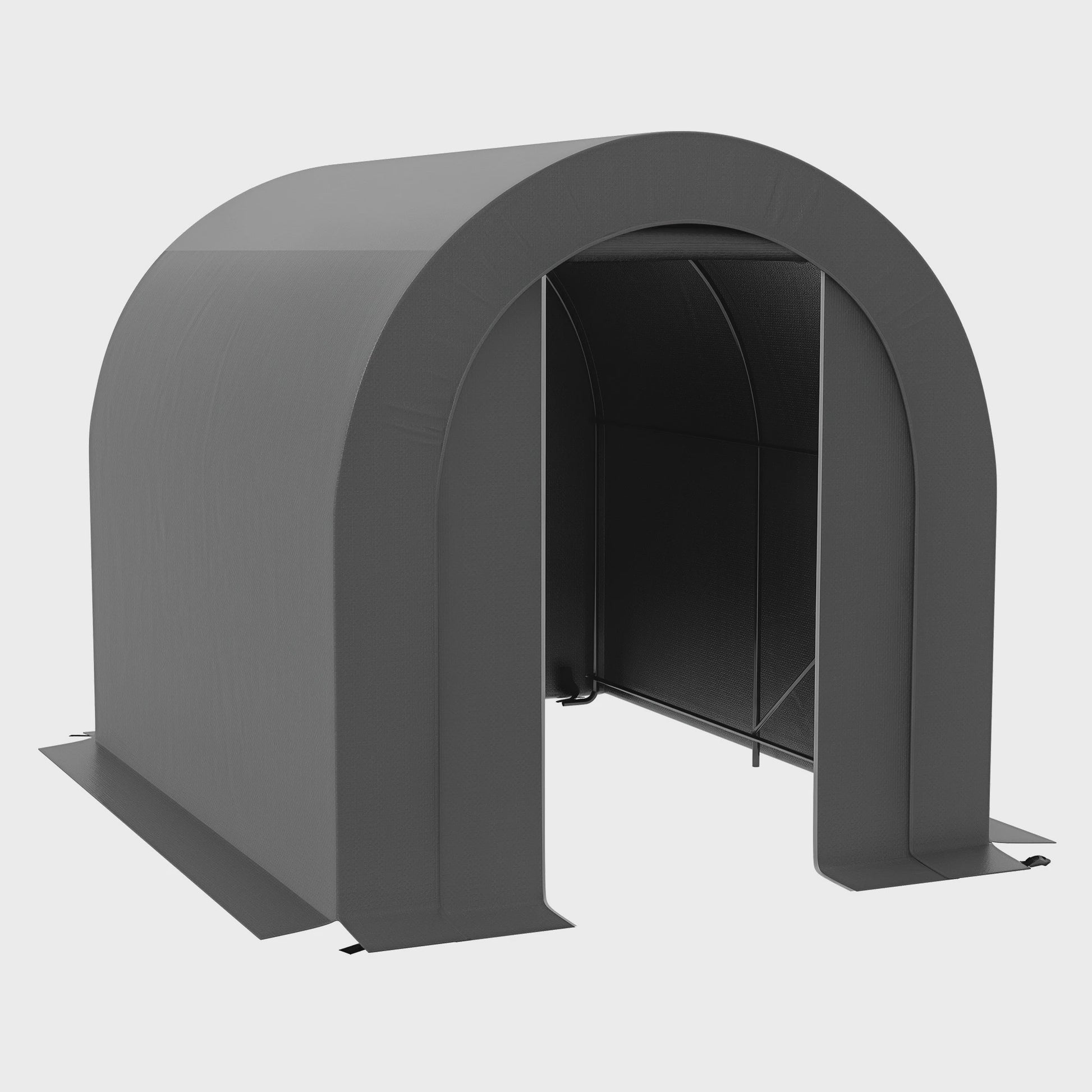 Outsunny Tuintent Opslag Garage voor Fietsen - PE & Metaal - Grijs 2.4x1.8m
