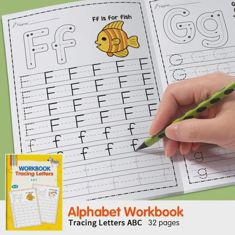 Alfabet Oefenboek voor Kinderen: Leren Schrijven, Kleuren en Ontwikkelen van Schrijfvaardigheden