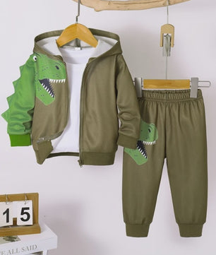 Schattige Dinosaurus Set voor Baby Jongens - Lente/Herfst Jas met Broek