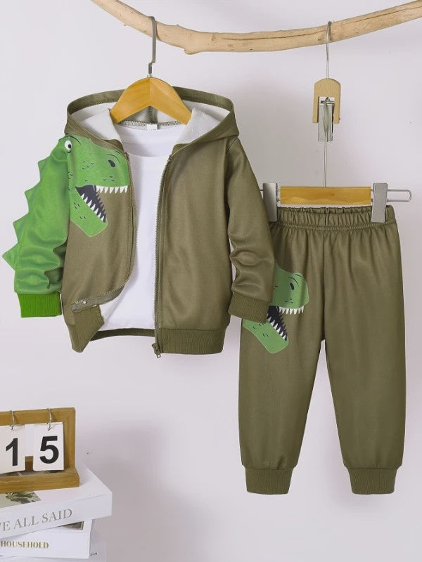 Schattige Dinosaurus Set voor Baby Jongens - Lente/Herfst Jas met Broek