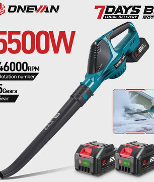 ONEVAN 5500W Krachtige Accu Bladblazer - Borstelloos, 5 Snelheden, Makita Batterij Compatibel