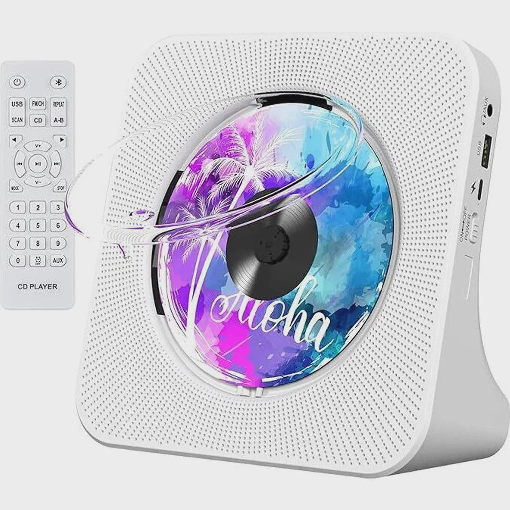 Bluetooth CD Speler met 2 HIFI Speakers, Desktop CD Speler met Afstandsbediening en LED Display